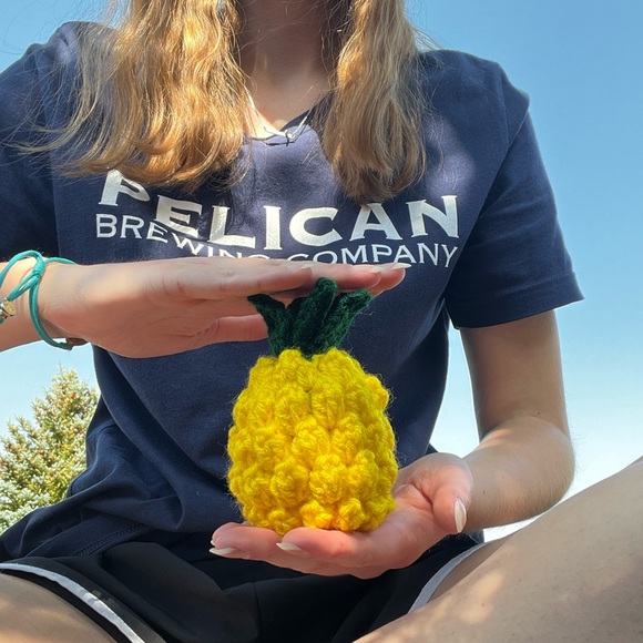 Hand Small Pineapple Desk Decor Plushie! - Picture 3 of 10